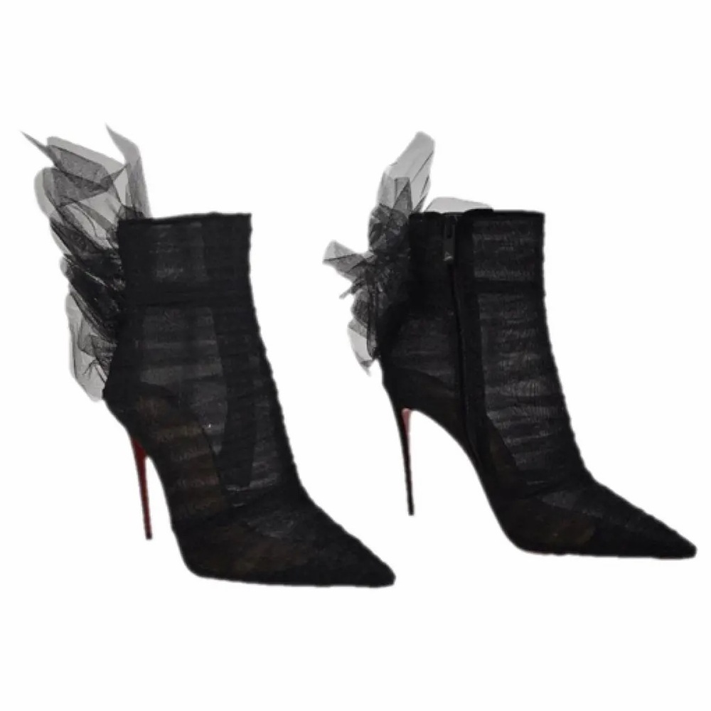 Christian Louboutin Black Mesh Heel